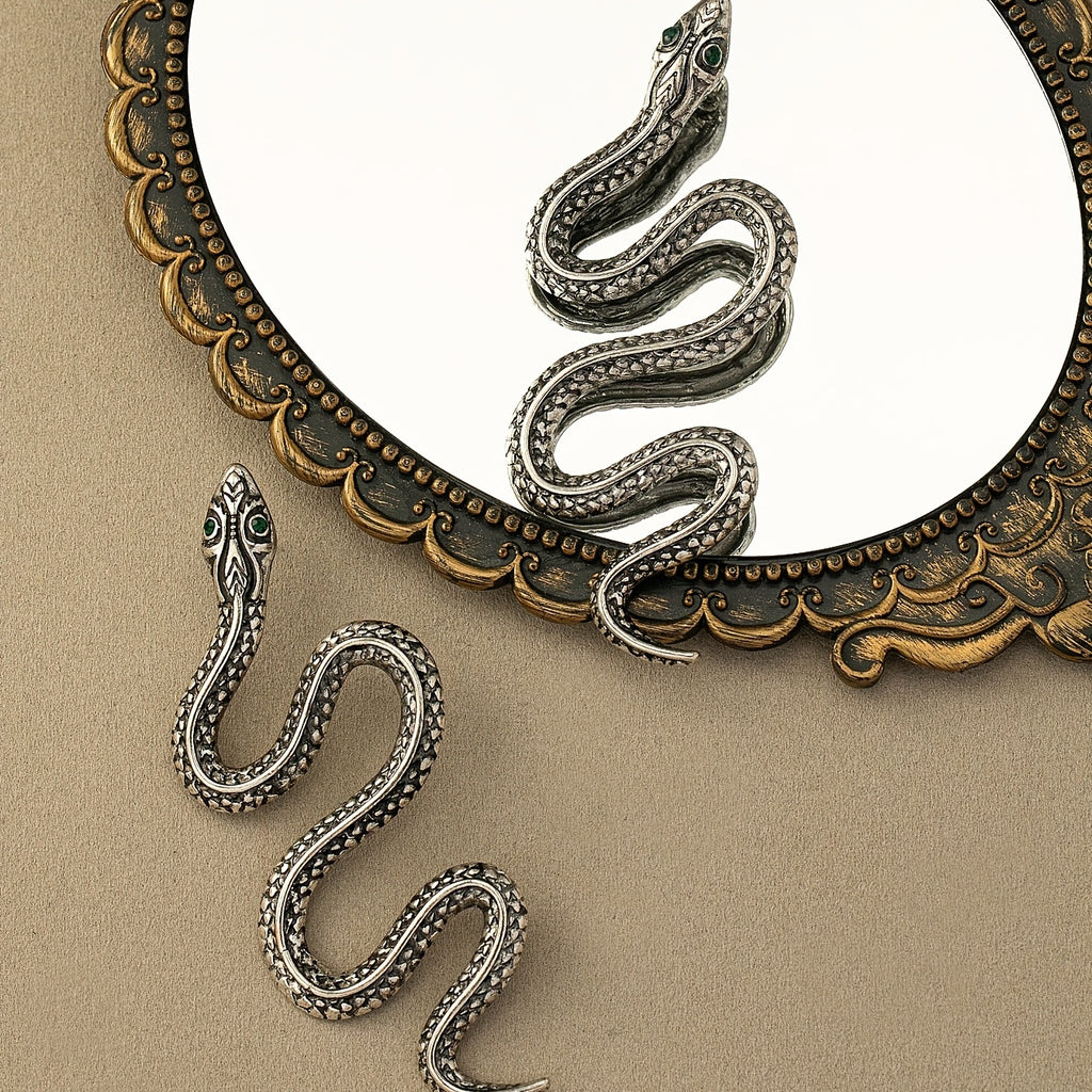 Boucles d'oreilles serpent dorées-style vintage