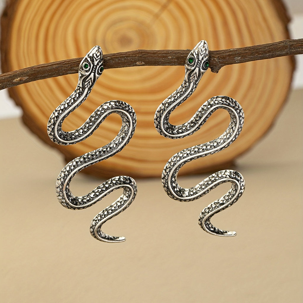 Boucles d'oreilles serpent dorées-style vintage