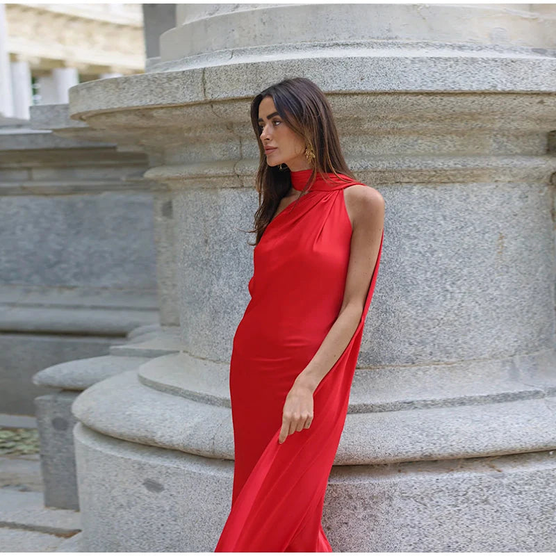 Robe satin dos nu élégante- parfaite pour des soirées &amp; événements