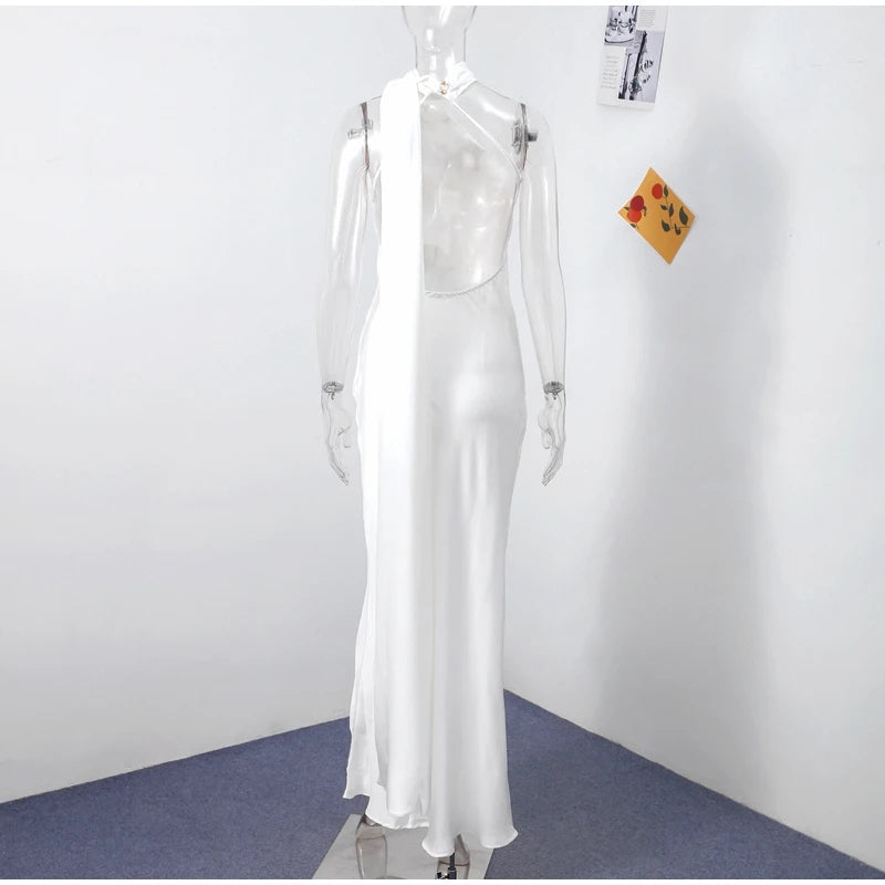 Robe satin dos nu élégante- parfaite pour des soirées &amp; événements