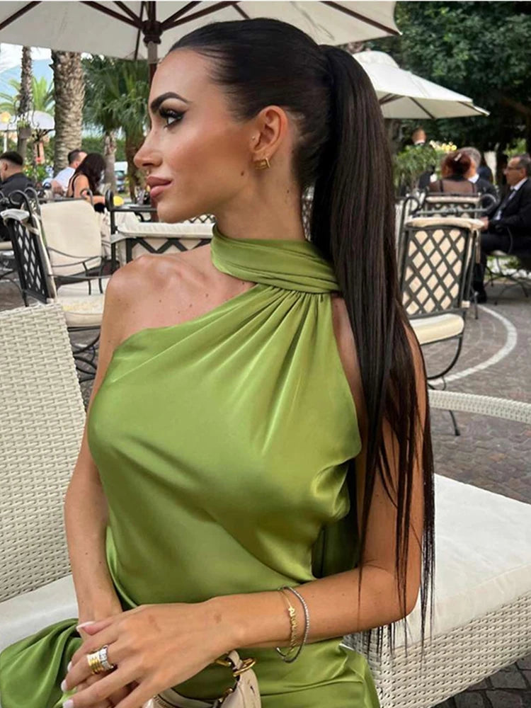 Robe satin dos nu élégante- parfaite pour des soirées &amp; événements