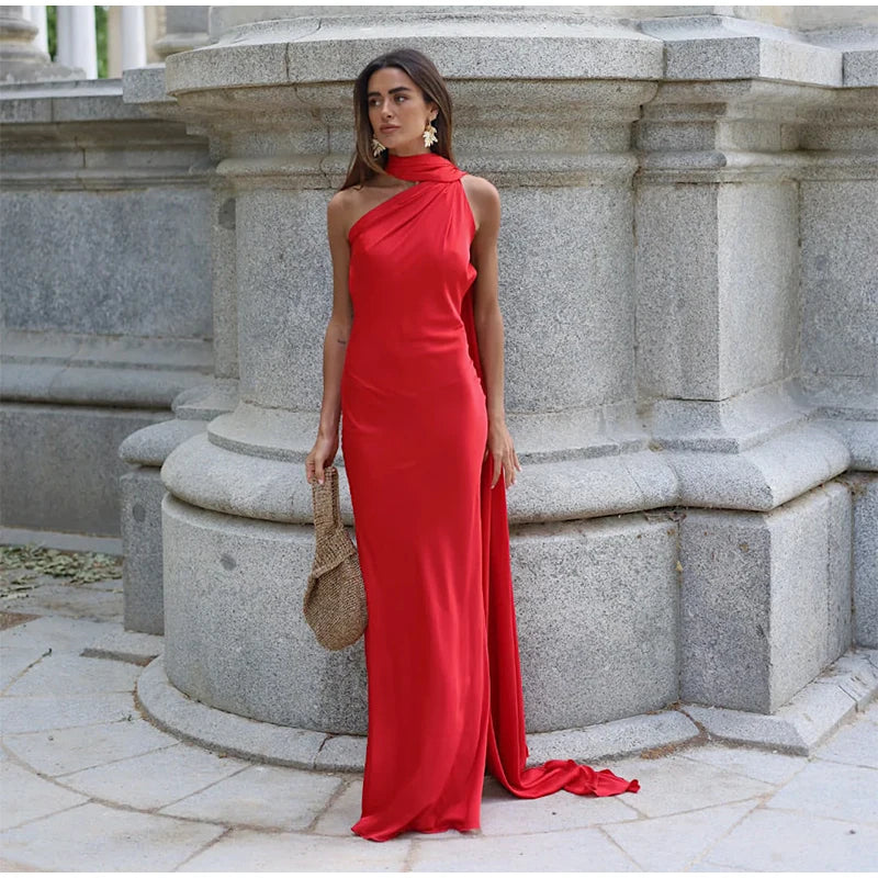 Robe satin dos nu élégante- parfaite pour des soirées &amp; événements