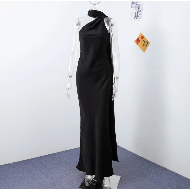 Robe satin dos nu élégante- parfaite pour des soirées &amp; événements